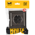 BRITE Розетка 1-местная с заземлением с защитными шторками 16А в сборе РСР14-1-0-БрТБ темная бронза IEK