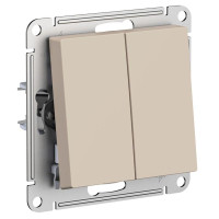 ATLASDESIGN 2-клавишный ПЕРЕКЛЮЧАТЕЛЬ, сх.6+6, 10АХ, механизм, ПЕСОЧНЫЙ ATN001265