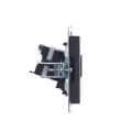 BRITE Розетка компьютерная двойная RJ45 кат.5E РК10-2-БрГ графит IEK