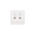Розетка компьютерная 2-м СП ESTET IP20 RJ45  RJ45 с модулем кат.6 механизм бел. LEZARD 745-0288-142