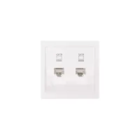 Розетка компьютерная 2-м СП ESTET IP20 RJ45  RJ45 с модулем кат.6 механизм бел. LEZARD 745-0288-142