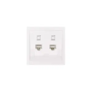 Розетка компьютерная 2-м СП ESTET IP20 RJ45  RJ45 с модулем кат.6 механизм бел. LEZARD 745-0288-142