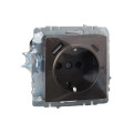 BRITE Розетка 1-местная с заземлением с защитными шторками 16А с USB AC 18Вт РЮш11-1-БрТБ темная бронза IEK