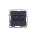 BRITE Розетка двойная RJ11+RJ45 кат.5E РК/Т12-БрГ графит IEK