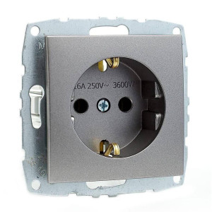 Розетка с заземлением Mono Electric Despina/ Larissa антрацит 500-002421-117