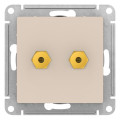 ATLASDESIGN АУДИОРОЗЕТКА двойная, БЕЖЕВЫЙ ATN000287