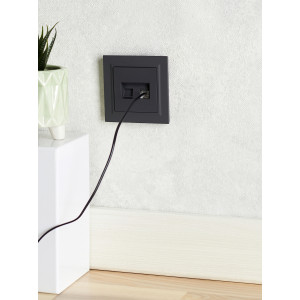 BRITE Розетка двойная RJ11+RJ45 кат.5E РК/Т12-БрГ графит IEK