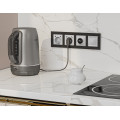 MA410510 Комплект механизма электрической розетки 2USB СC 20W сз на винтовых зажимах 16A-250V ALFA Серебро глянец QUANT AP4105, VM165 AMBRELLA VOLT