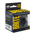 BRITE Розетка 1-местная с заземлением с защитными шторками 16А с USB AC 18Вт РЮш11-1-БрГ графит IEK
