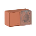 ATLASDESIGN PROFI IP54 О/У БЛОК: РОЗЕТКА с заземл. со шт., 16А, ВЫКЛЮЧАТЕЛЬ 1-клав., 10АХ, ТЕРРАКОТОВЫЙ ATN547070