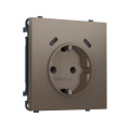 MS640510 Комплект механизма электрической розетки SIGMA Темная бронза матовый 2USB С+C 20W (быст. зар.) с/з с/ш 16A-250V QUANT PRO (SP6405, PR165)