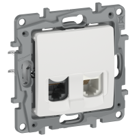 IEKETIKA Розетка двойная RJ11+RJ45 кат.5E UTP 6720521 молочный IEK