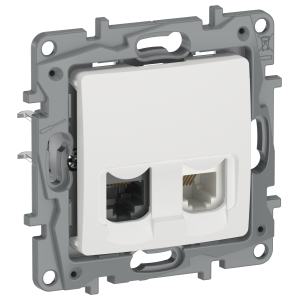 IEKETIKA Розетка двойная RJ11+RJ45 кат.5E UTP 6720521 молочный IEK