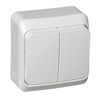 ЭТЮД О/У 2-клавишный ВЫКЛЮЧАТЕЛЬ 10 АХ, БЕЛЫЙ BA10-002B