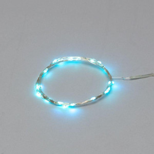 Гирлянда светодиодная Роса 2м 20LED бирюз. 2Вт 4.5В IP20 провод прозр. Neon-Night 303-004