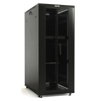 Шкаф TTB-4781-DD-RAL9004 напол. 19дюйм 47U 2277х800х1000мм передн. и задн. распашные перфор. двери (75%) ручка с замком крыша нового типа (RAL 9004) (разобранный) черн. Hyperline 392700
