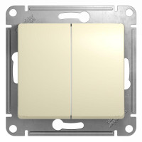 GLOSSA 2-клавишный ПЕРЕКЛЮЧАТЕЛЬ, сх.6+6, 10АХ, механизм, БЕЖЕВЫЙ GSL000265