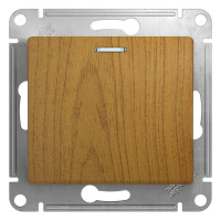 GLOSSA 1-клавишный ВЫКЛЮЧАТЕЛЬ с подсветкой, сх.1а, 10АХ, механизм, ДУБ GSL000513