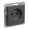 ATLASDESIGN РОЗЕТКА без заземления без шторок, 16А, механизм, БАЗАЛЬТ ATN001441