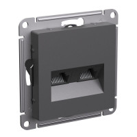 ATLASDESIGN РОЗЕТКА двойная компьютерная RJ45+RJ45 кат. 5e, механизм, БАЗАЛЬТ ATN001485