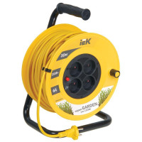 Удлинитель на катушке 4х30м без заземл. 6А IP20 Garden УК30 2х0.75 термозащита IEK WKP23-06-04-30
