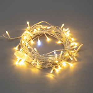 Гирлянда светодиодная Нить 10м 75LED тепл. бел. 1.7Вт 230В IP44 эффект мерцания провод прозр. Neon-Night 305-526