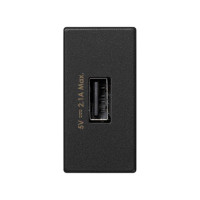 Simon Графит Зарядное устройство USB, К45, узкий модуль, 5 В, 2,1 А