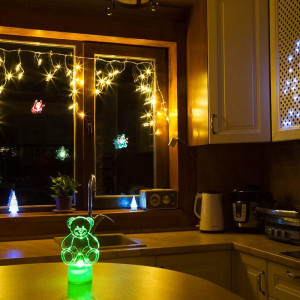 Фигура светодиодная Мишка 2D 1LED RGB 0.1Вт IP20 на подставке элементы питания 3хAG13(LR44) (в компл.) Neon-Night 501-047