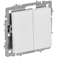 Выключатель 2-кл. СП BRITE ВС10-2-0-БрАБ 10А механизм арктич. бел. IEK BR-V20-0-10-K91