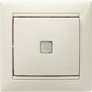 Механизм выключателя 1-кл. СП Valena 10А IP31 250В с зел. индикацией сл. кость Leg 774310
