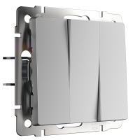 W1130006/ Выключатель трехклавишный (серебряный)