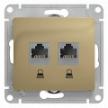 GLOSSA РОЗЕТКА двойная компьютерная RJ45+RJ45 кат. 5e, механизм, ТИТАН GSL000485KK