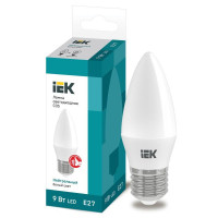 Лампа светодиодная 9Вт C35 свеча 4000К нейтр. бел. E27 230В IEK LLE-C35-9-230-40-E27
