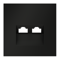 Накладка для розетки компьютерной двойной RJ45+RJ45 кат.6, S70 (черный матовый)