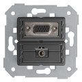Розетка VGA+mini-jack Simon SIMON 75, скрытый монтаж, черный, 7500091-039