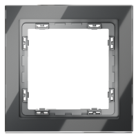 Рамка стеклянная VOLTUM S70 на 1 пост, (графит, стекло)