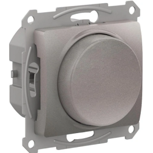 GLOSSA СВЕТОРЕГУЛЯТОР диммер поворотно-нажимной, LED, RC, 400Вт, механизм, ПЛАТИНА GSL001223
