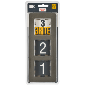 BRITE Рамка 3-местная РУ-3-1-Бр металл латунь RE IEK