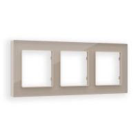 AF380603 Рамка ALFA Platos Серо-бежевый Стекло закаленное натуральное 3-ая AMBRELLA VOLT