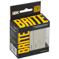 BRITE Выключатель 2-клавишный с индикацией для отелей 10А ВС10-2-9-БрКр бежевый IEK
