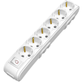 Arvia Electric, MOTTO, Колодка 6 гнезд с защитой от детей с/з и выключатель (белая)