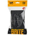 BRITE Розетка 2-местная с заземлением без защитных шторок 16А в сборе РС12-3-БрГ графит IEK