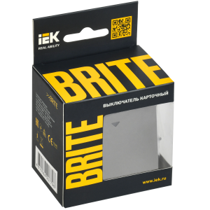BRITE Выключатель карточный 30А ВС10-1-8-БрС сталь IEK
