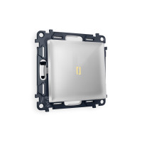 MA402030 Комплект механизма 1-кл проходного выключателя с подсветкой 3200K ALFA Серебро глянец QUANT (AP4020, VM105, G22Y) AMBRELLA VOLT