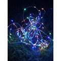 Гирлянда светодиодная Разноцветные нити 100LED 7м (4м+3м) мультиколор на солнечной батарее аккумулятор AA NI-MH 600мАч IP44 КОСМОС KOC_SOL196