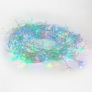 Гирлянда светодиодная Светодиодный Дождь 3х2м 240LED мультиколор 12Вт 230В IP20 свечение с динамикой провод прозр. Neon-Night 235-098