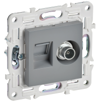 SKANDY Розетка двойная TV+RJ45 кат.6 SK-A15Gr серый IEK