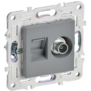 SKANDY Розетка двойная TV+RJ45 кат.6 SK-A15Gr серый IEK