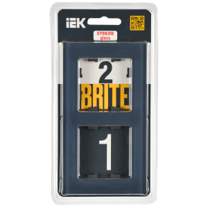 BRITE Рамка 2-местная РУ-2-2-Бр стекло маренго матовый IEK