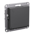 ATLASDESIGN РОЗЕТКА с заземлением со шторками с крышкой, 16А, IP20, механизм, БАЗАЛЬТ ATN001446